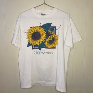 vintage 90s white sunflower tee